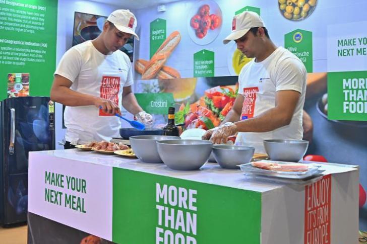 Cooking at the EU Pavilion