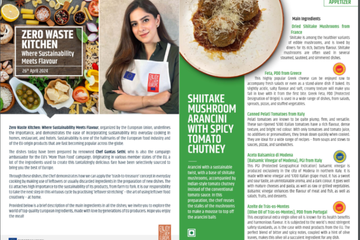 Zero waste kitchen: where sustainability meets flavour Menu