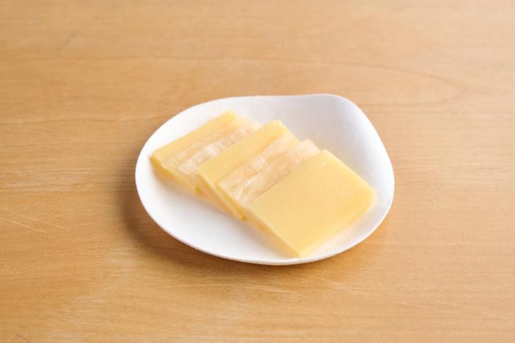 Pickled sliced radish and Gouda Holland PGI