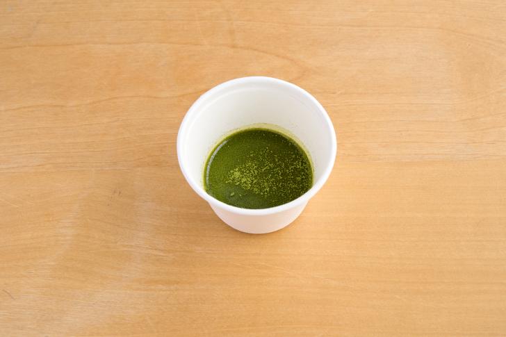 Oats milk and green tea pudding