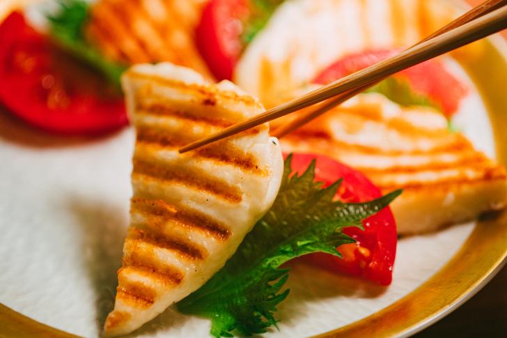 Grilled Japanese style caprese