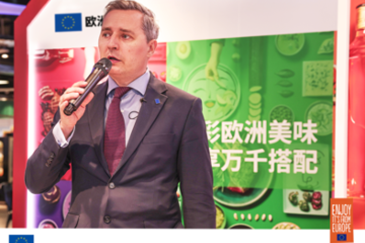 Mr. Wojciech Ptak, Agriculture counsellor, First Secretary, Delegation of the European Union to China shared EU food key merit at the event
