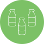 Sustainable milk bottles icon