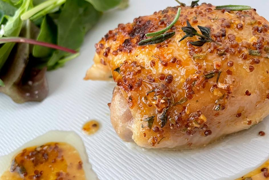 Chicken thigh with honey mustard sauce