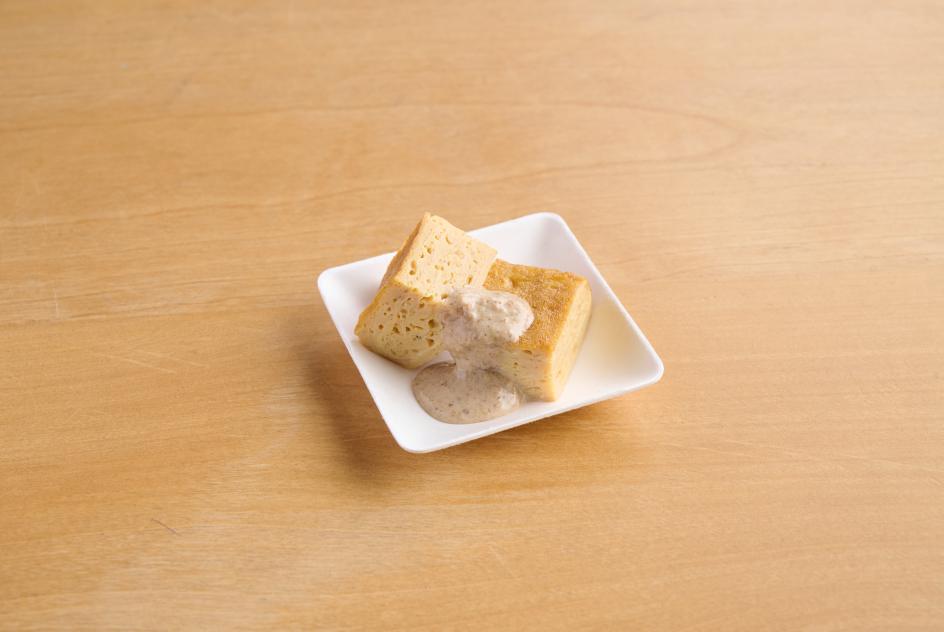 Rolled omelet with porcini sauce