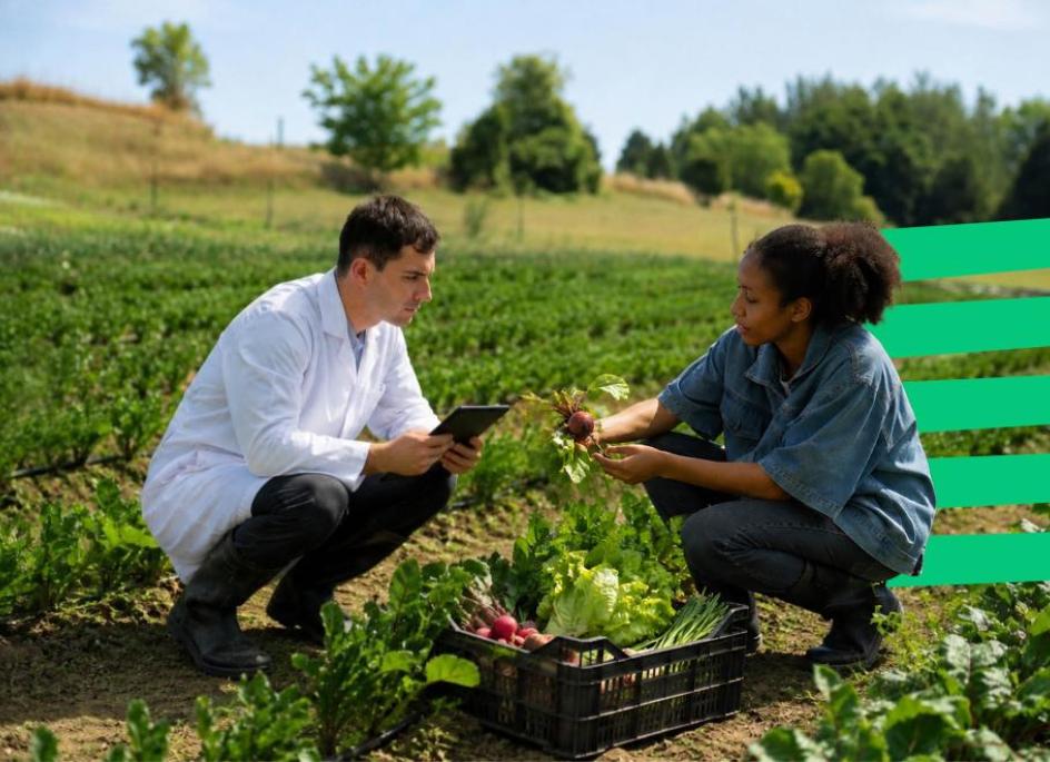 Two farmers in a field